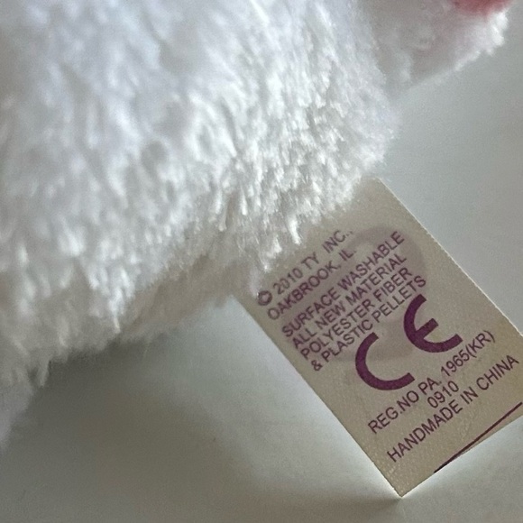Ty Beanie Boos Collection RETIRED Carrots the White Bunny Rabbit Plush - Picture 8 of 8